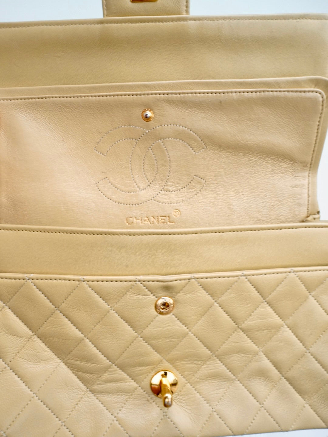 Chanel Double Flap Beige