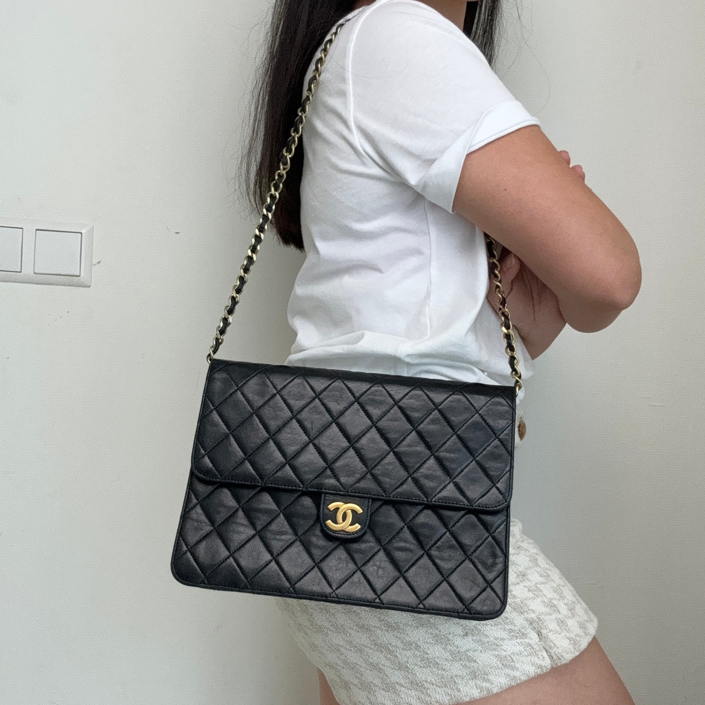 Chanel Single Flap Bag 18k ghw