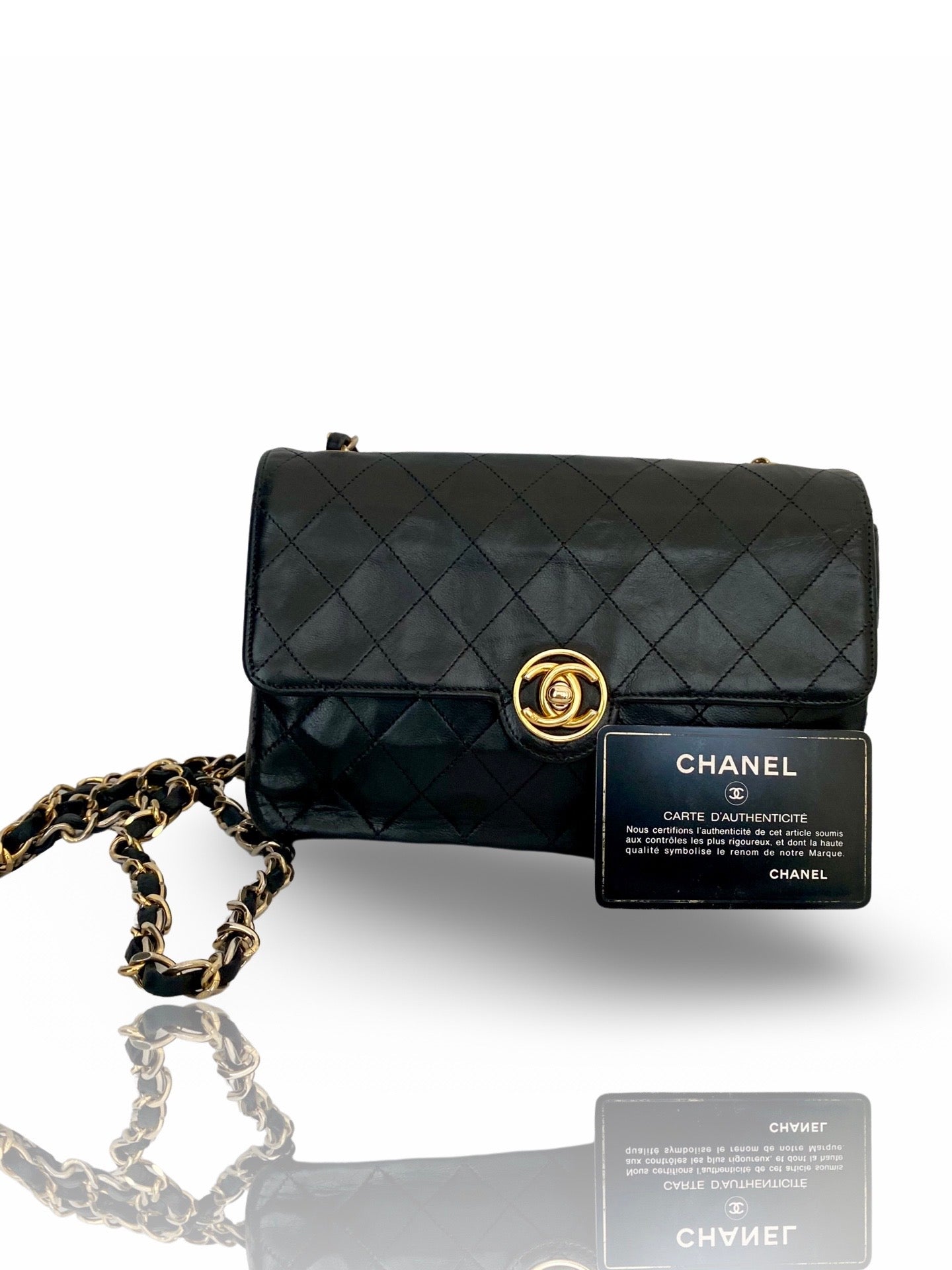 Vintage Chanel Flap Bag 24k gold plated