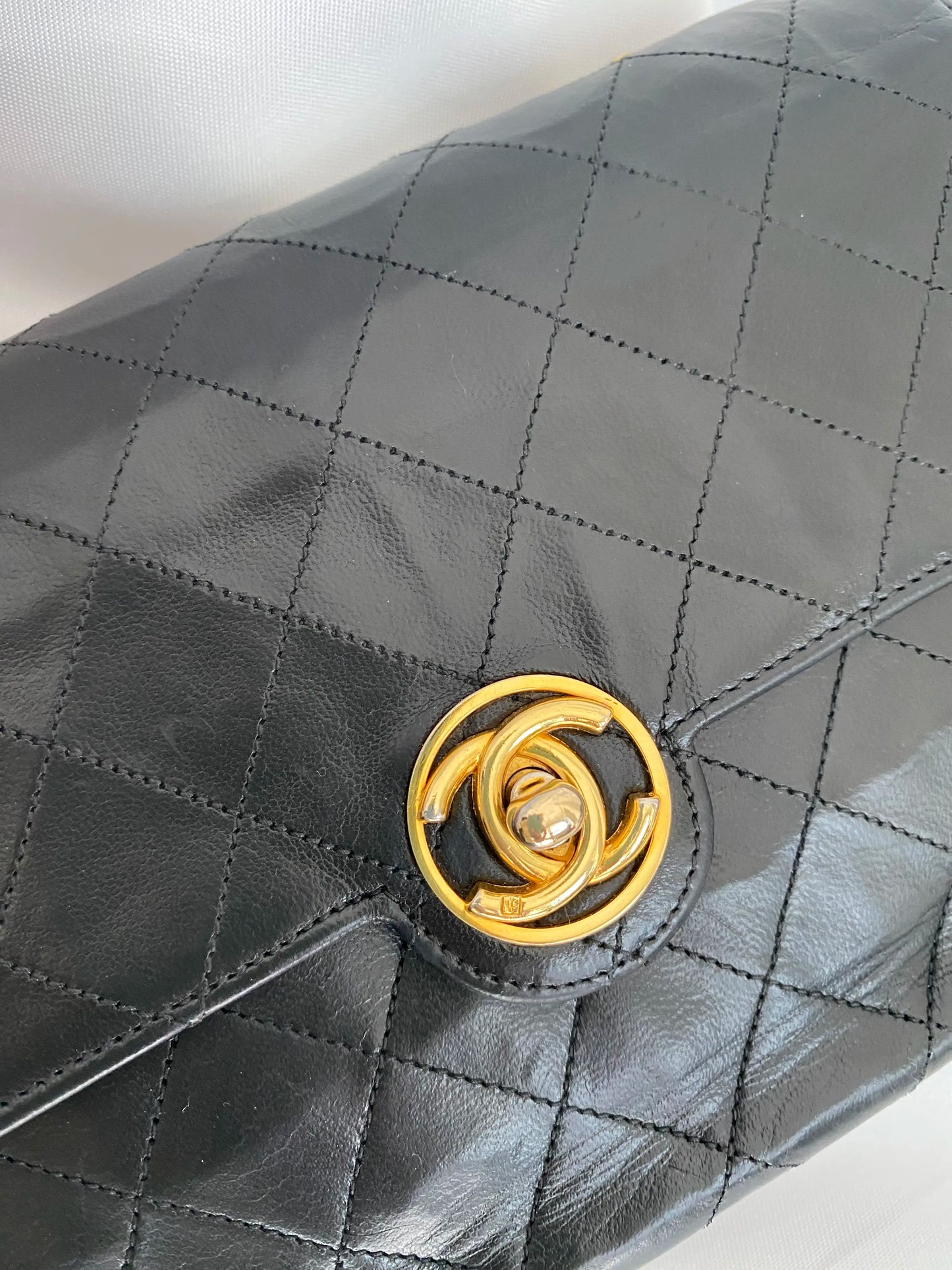 Vintage Chanel Flap Bag 24k gold plated