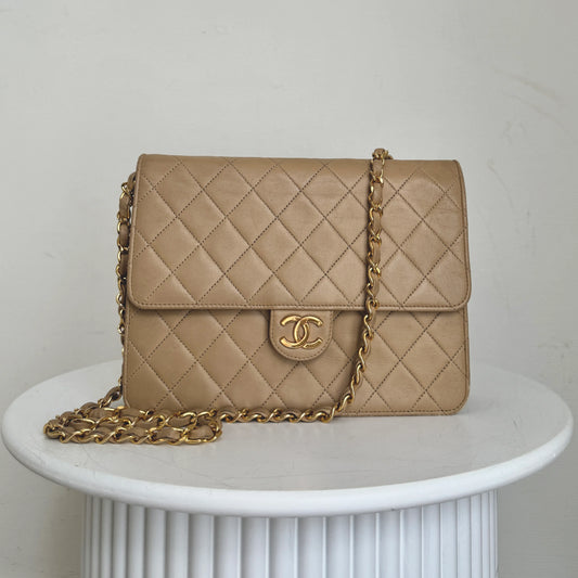 Chanel Single Flapbag Small 24k ghw Dark Beige