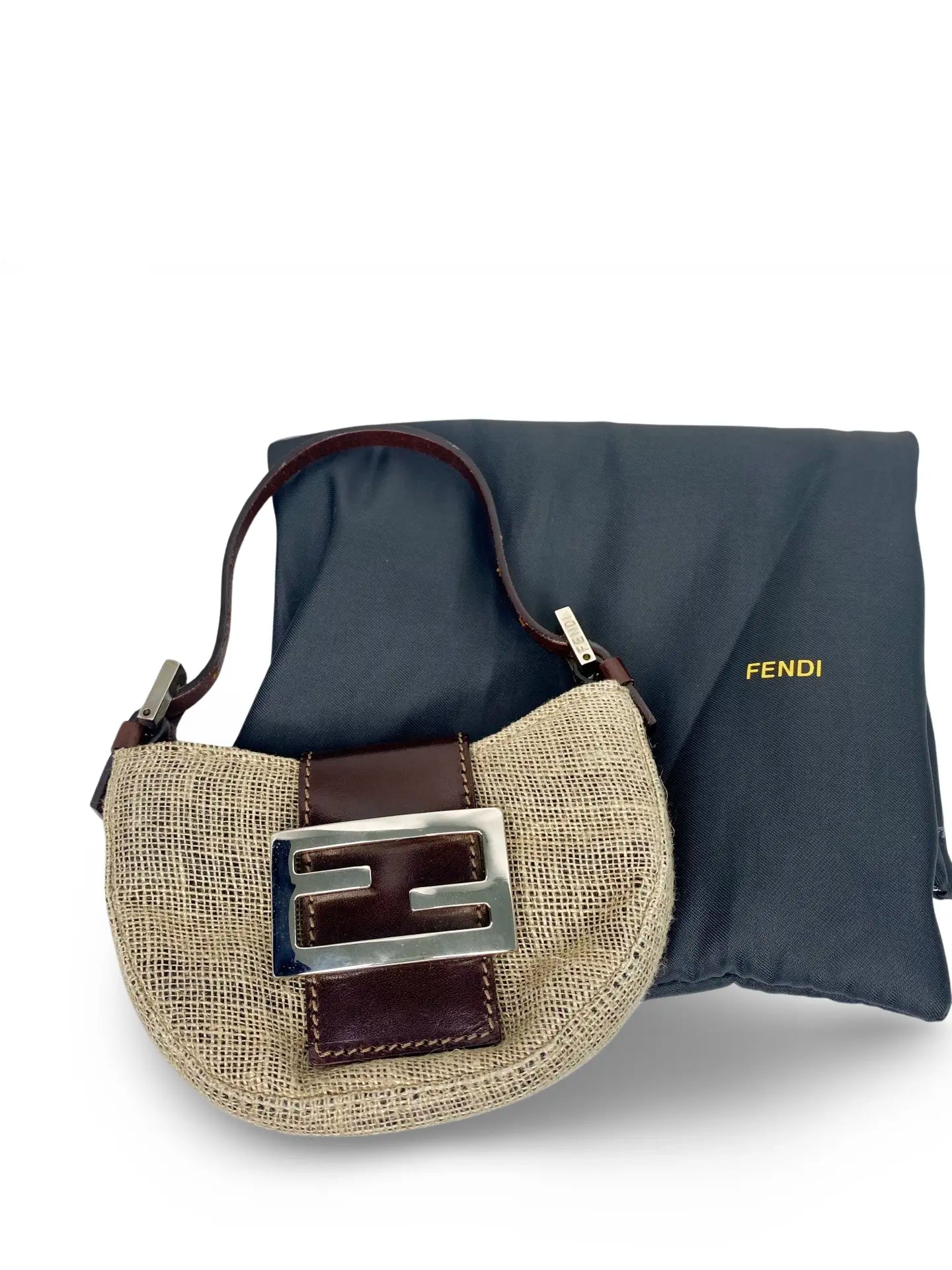 Fendi Mini Croissant Bag Beige Jute