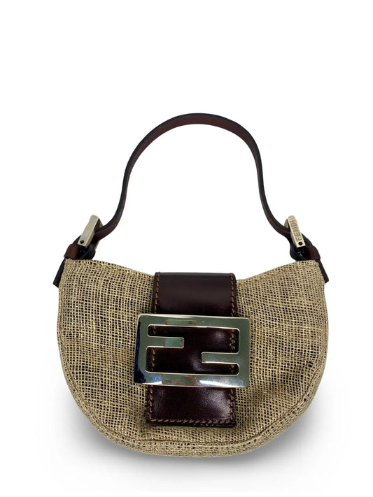 Fendi Mini Croissant Bag Beige Jute