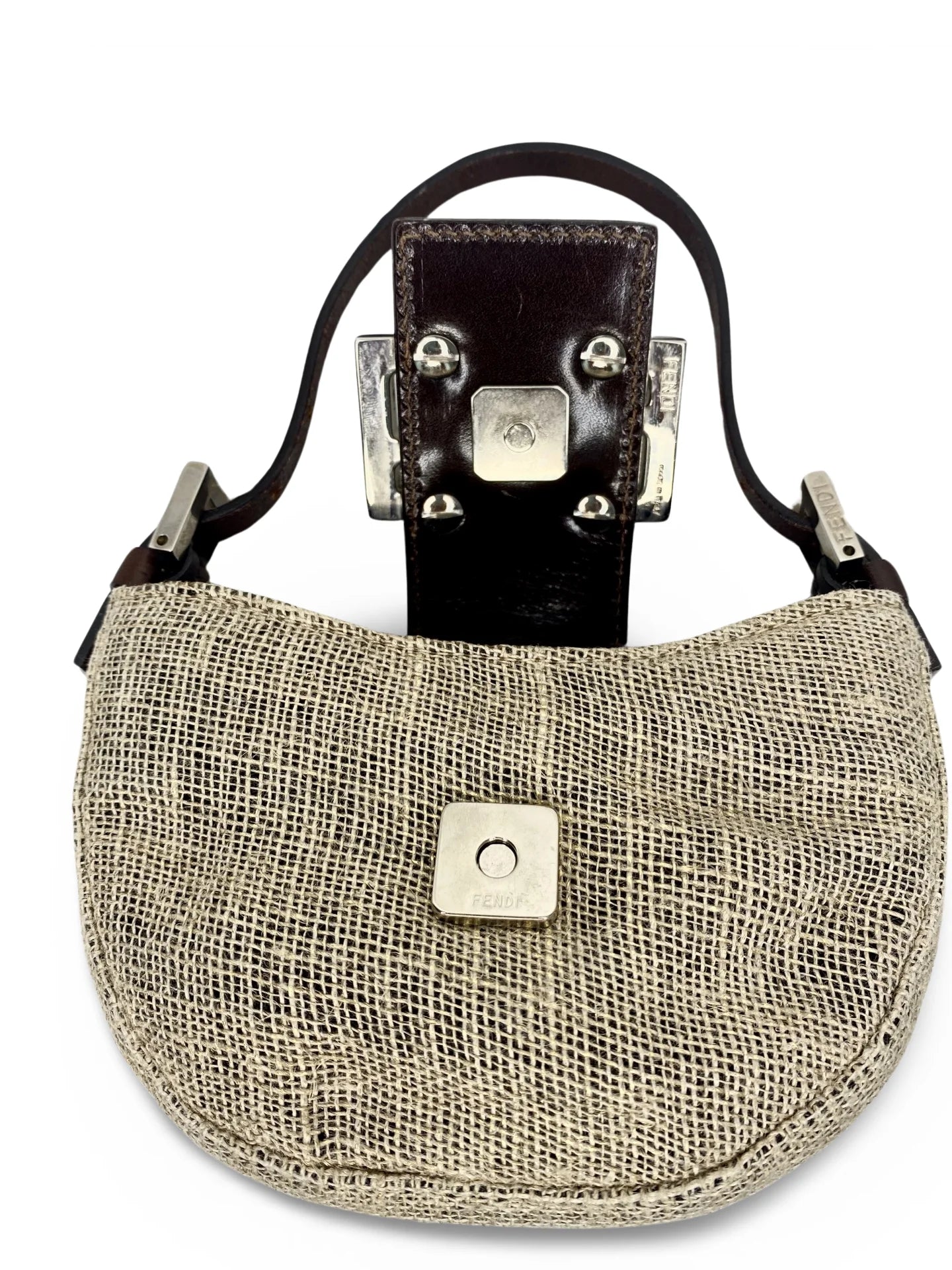 Fendi Mini Croissant Bag Beige Jute