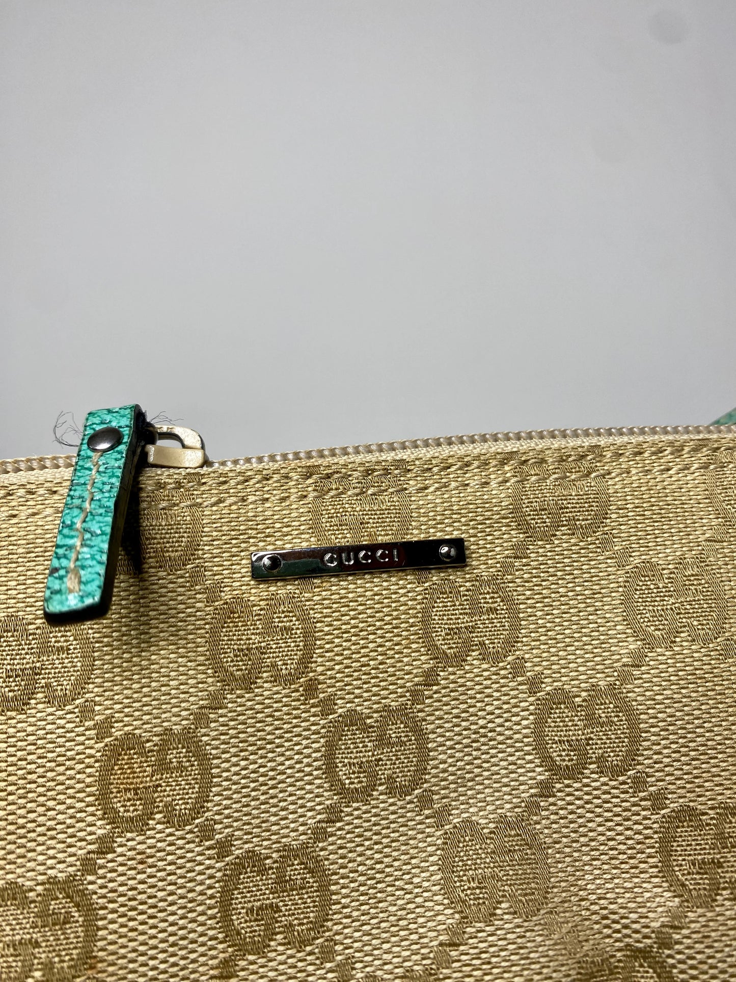 Gucci Boat Bag Beige Mint Green