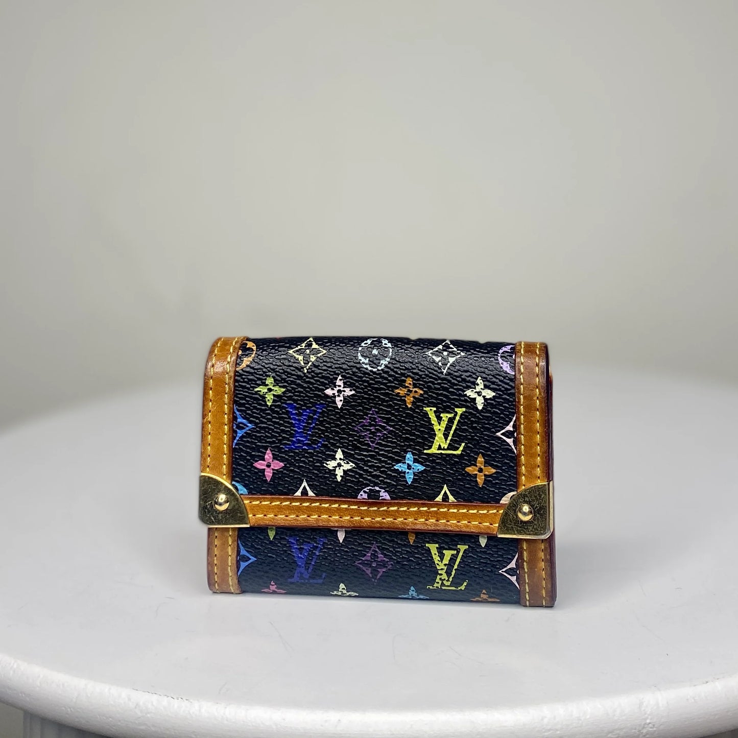 Louis Vuitton Wallet Black Multicolor - Takashi Murakami