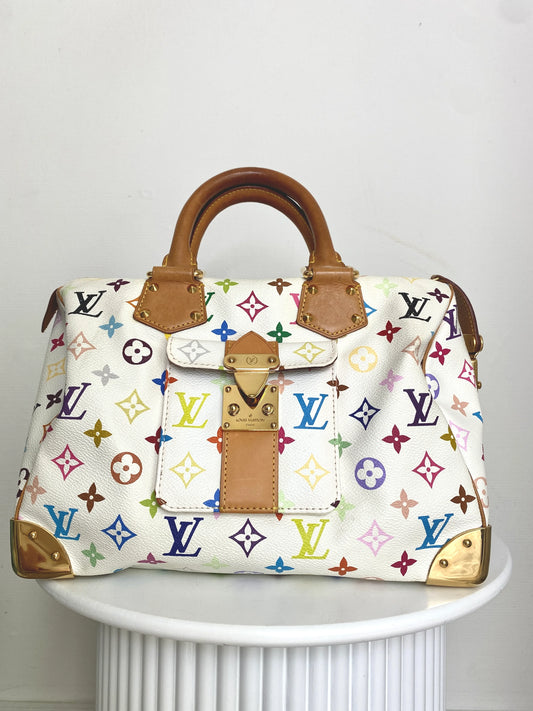 Louis Vuitton Speedy 30 Multicolor White Limited Edition