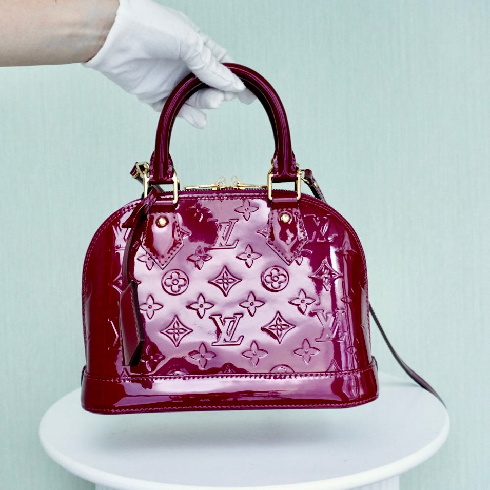 Louis Vuitton Alma BB Vernis Bordeaux Red