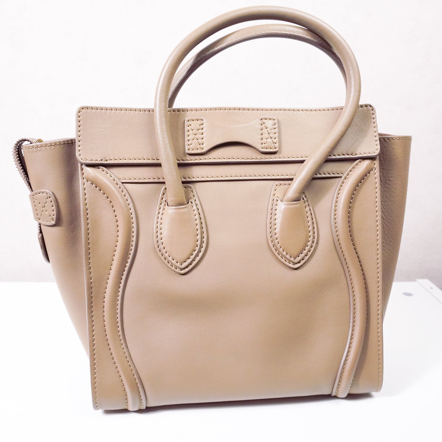 Celine Micro Luggage Shopper Brown + label