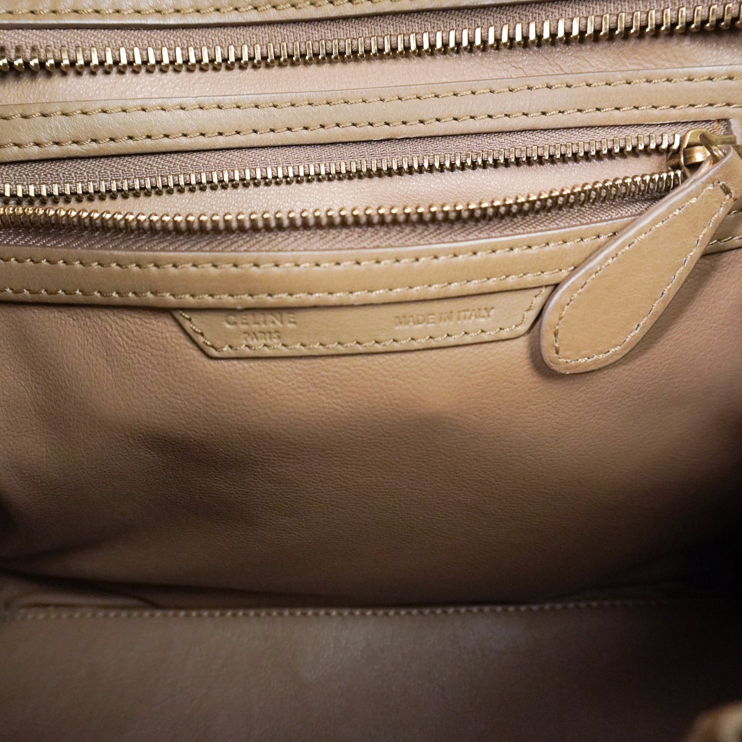 Celine Micro Luggage Shopper Brown + label