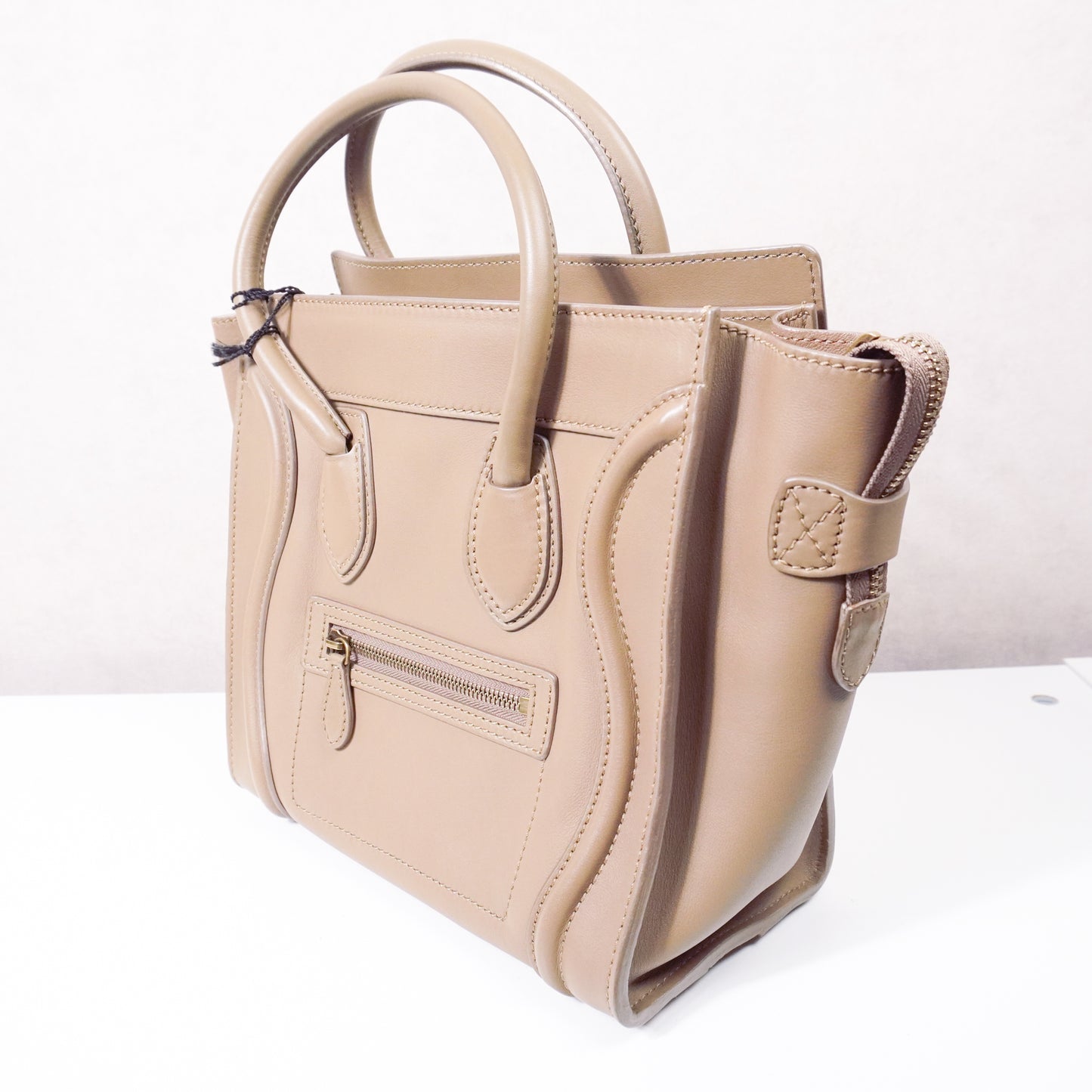 Celine Micro Luggage Shopper Brown + label