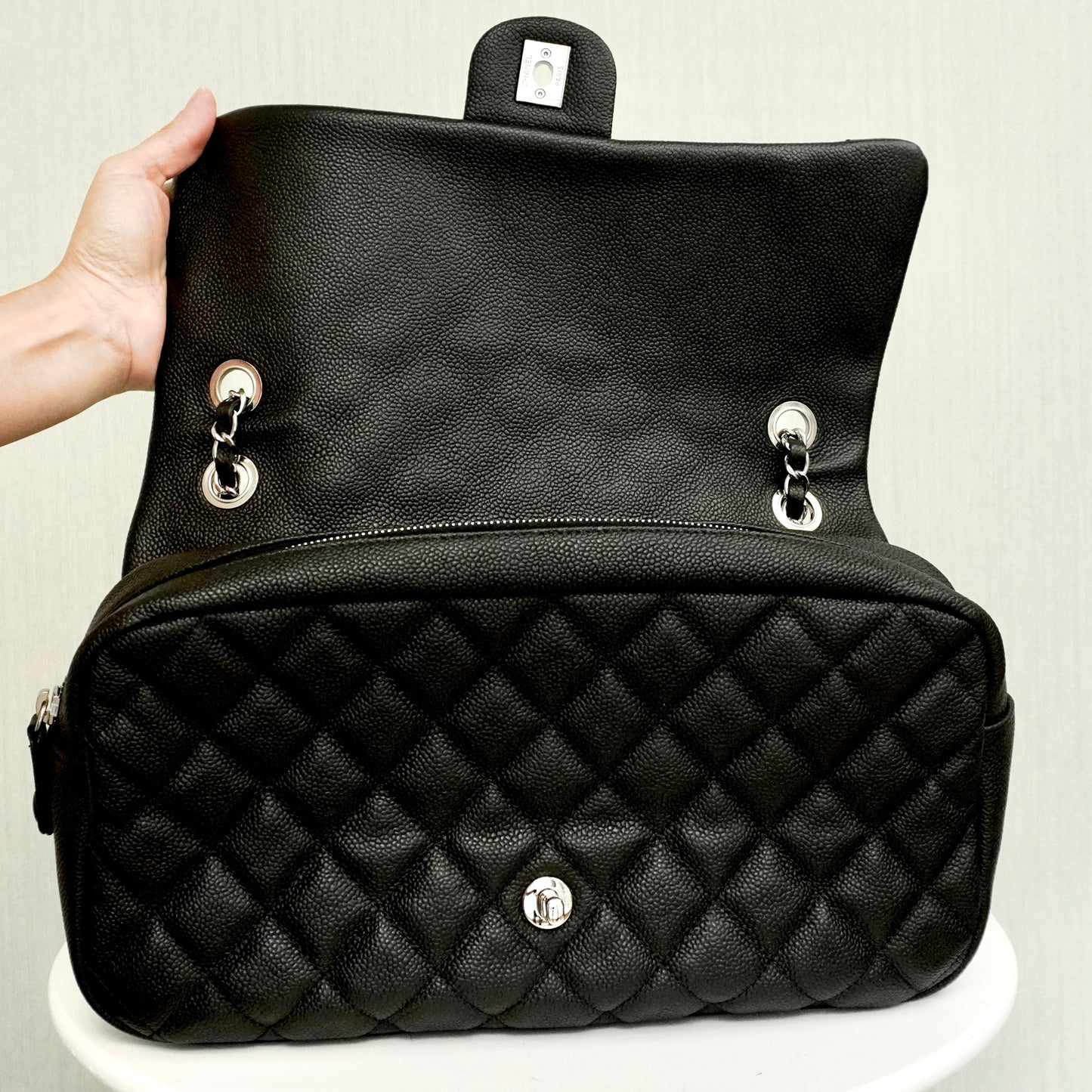 Chanel Easy Flap Bag Jumbo Caviar SHW