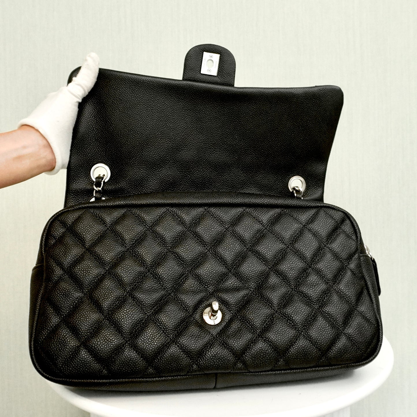 Chanel Easy Flap Bag Jumbo Caviar SHW