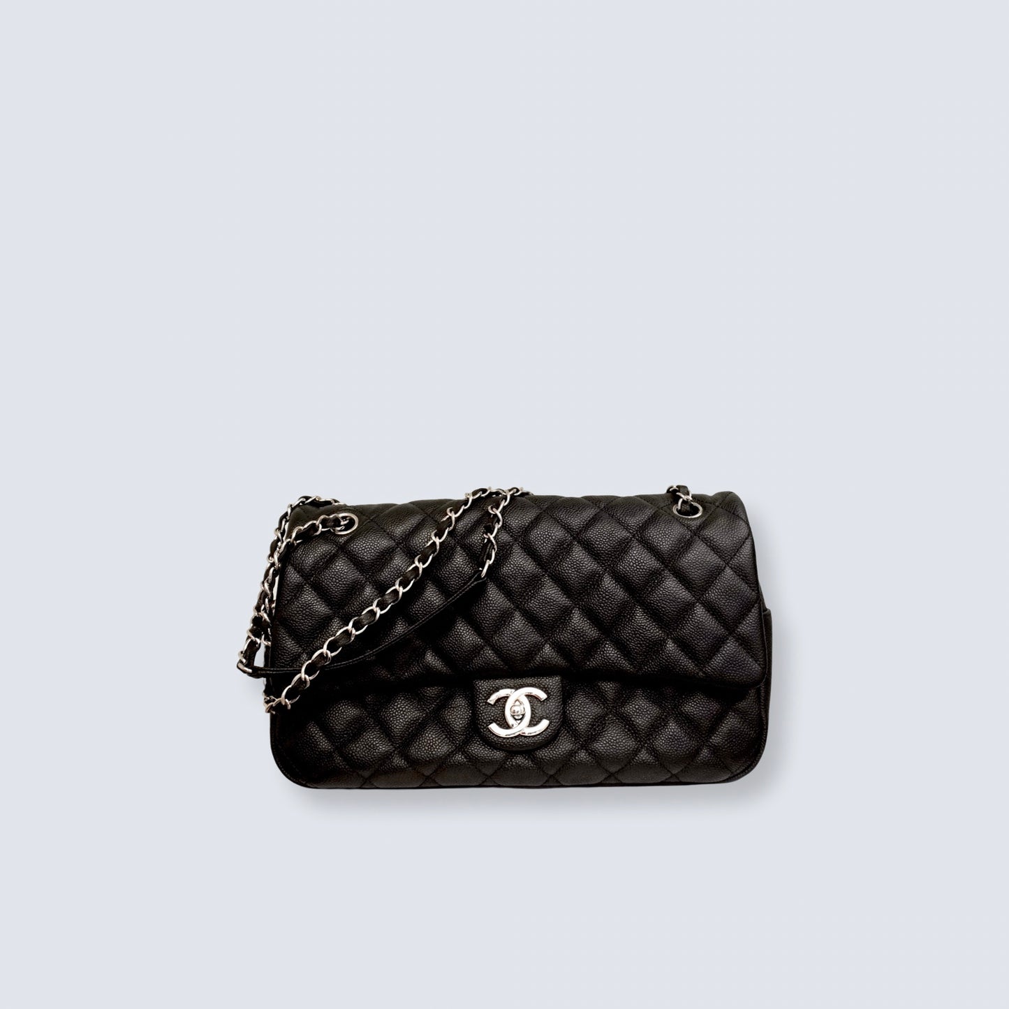 Chanel Easy Flap Bag Jumbo Caviar SHW