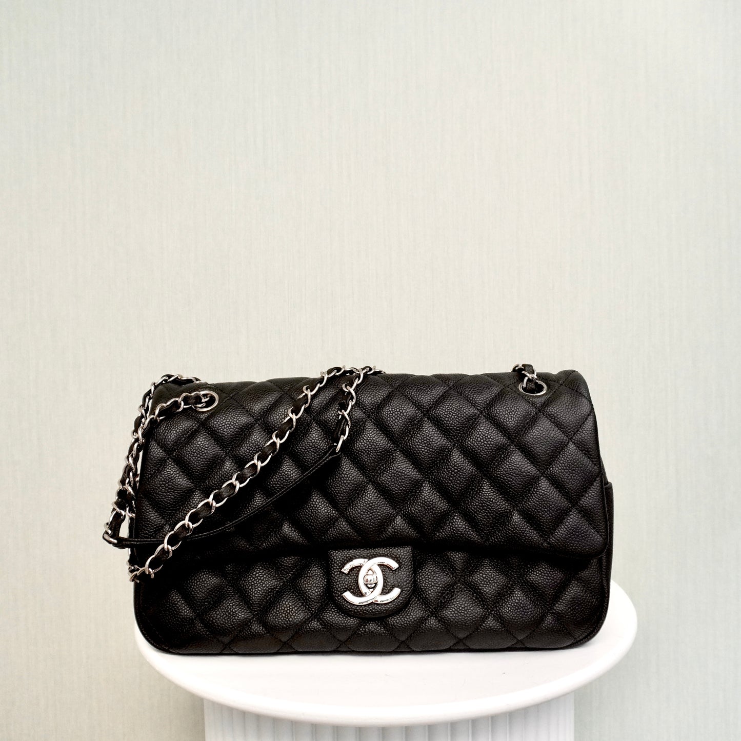 Chanel Easy Flap Bag Jumbo Caviar SHW