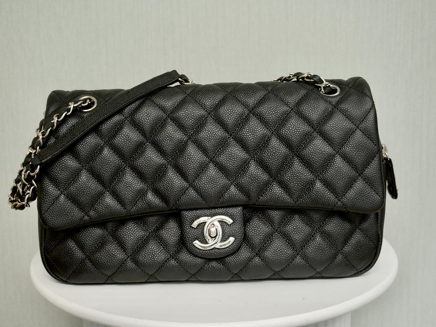 Chanel Easy Flap Bag Jumbo Caviar SHW