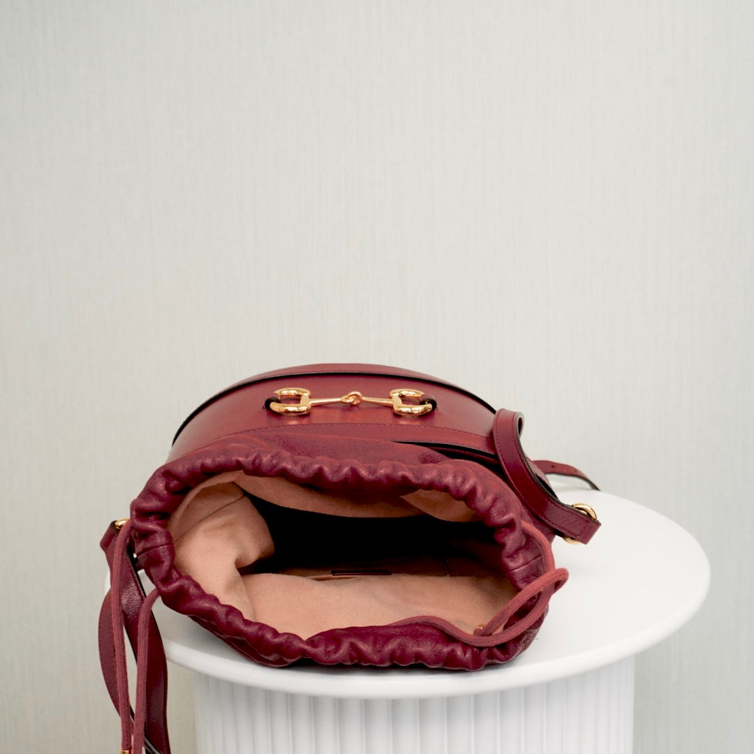 Gucci Horsebit 1955 Bucket Bag Cherry Red