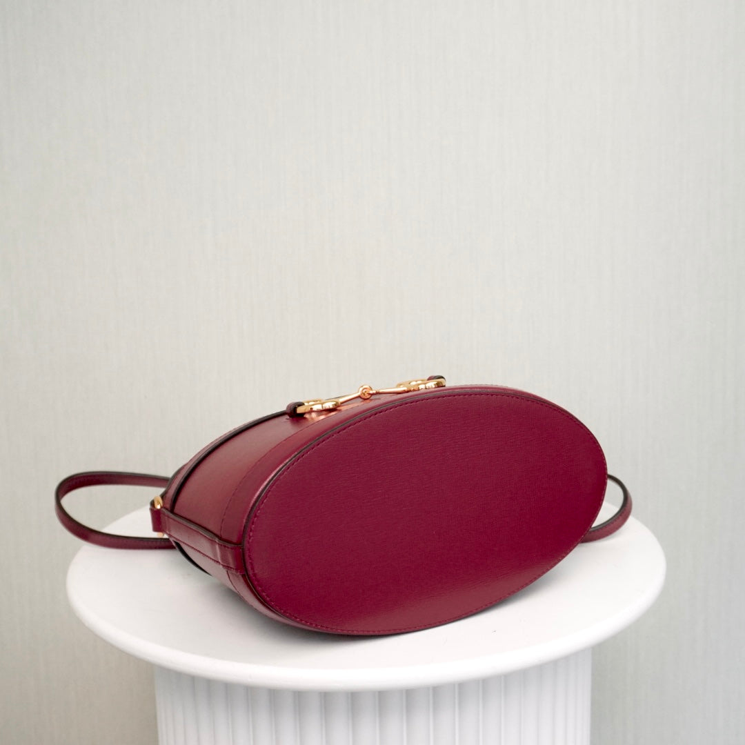 Gucci Horsebit 1955 Bucket Bag Cherry Red