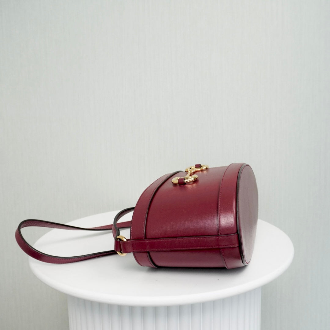 Gucci Horsebit 1955 Bucket Bag Cherry Red