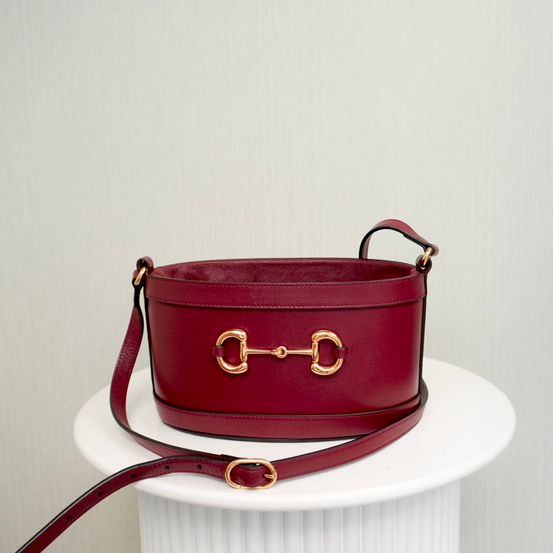 Gucci Horsebit 1955 Bucket Bag Cherry Red