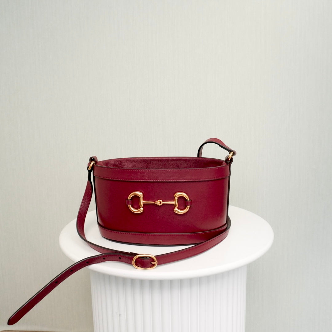 Gucci Horsebit 1955 Bucket Bag Cherry Red